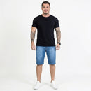 Bermuda Jeans Masculina Premium com Elastano - Kit 4 Peças