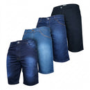 Bermuda Jeans Masculina Premium com Elastano - Kit 4 Peças